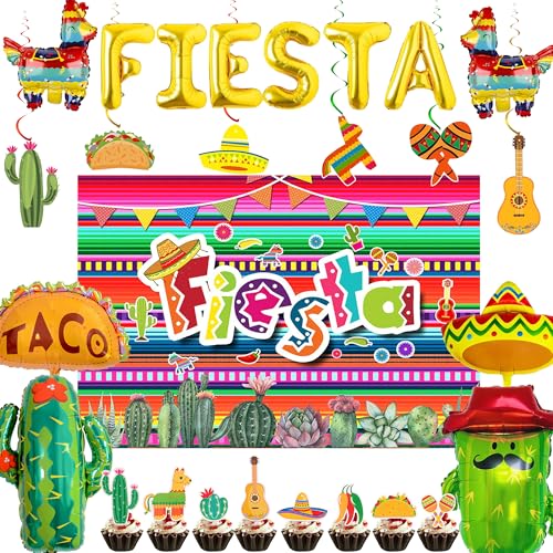 Mexikanische Party-Dekorationen, Fiesta-Luftballons, hängende Wirbel, Hintergrund, Stoff, Kaktushut, Burrito, Cupcake-Topper für Fiesta-Thema, Cinco de Mayo, Coco, Karneval, Festivals Mexikanische Party-Dekorationen, Fiesta-Luftballons, hängende Wirbel, Hintergrund, Stoff, Kaktushut, Burrito, Cupcake-Topper für Fiesta-Thema, Cinco de Mayo, Coco, Karneval, Festivals von Bcxiuso