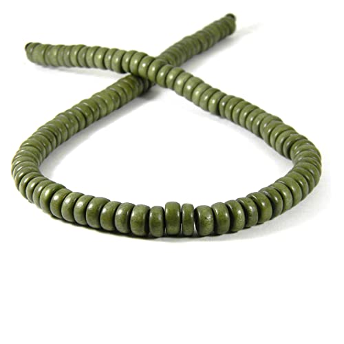 1 Strang mit 100 hellen farbigen Holzperlen, 8 mm rund x 3 mm – 4 mm dick, Rondelle-Distanzhalter, Naturholz, Heishi-Perlen in vielen Farben, Waldgrün 1 Strang mit 100 hellen farbigen Holzperlen, 8 mm rund x 3 mm – 4 mm dick, Rondelle-Distanzhalter, Naturholz, Heishi-Perlen in vielen Farben, Waldgrün von Bdbeads