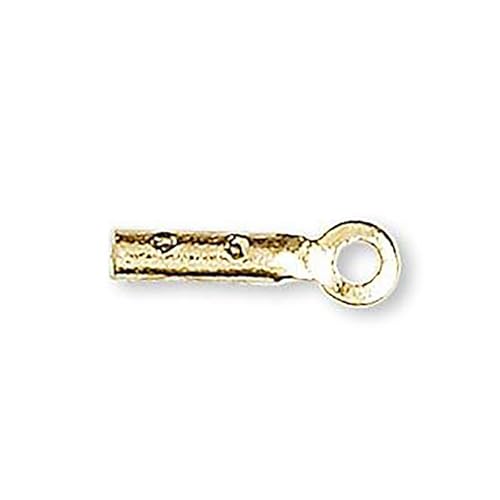 100 geschlossene Kordel-Quetschperlen mit Schlaufe für dünne Schmuckschnur und Draht, Silber, Gold oder Antikbronze über Messing (vergoldet) von Bdbeads