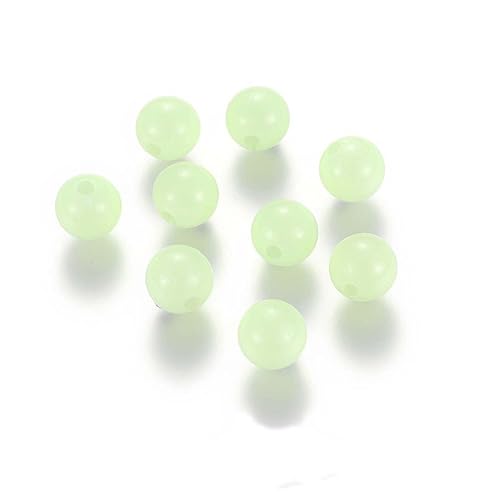 100 hellgrüne 8 mm runde helle im Dunkeln leuchtende Kunststoff-Acrylperlen mit Löchern 100 hellgrüne 8 mm runde helle im Dunkeln leuchtende Kunststoff-Acrylperlen mit Löchern von Bdbeads