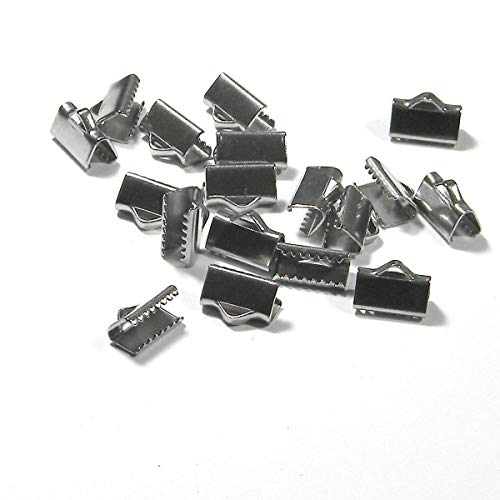 12 Stück chirurgischer Edelstahl der Güteklasse 304, silberfarben, flach, mit Zähnen (10 mm lang) von Bdbeads