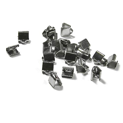 12 Stück chirurgischer Edelstahl der Güteklasse 304, silberfarben, flach, mit Zähnen (6 mm lang) von Bdbeads