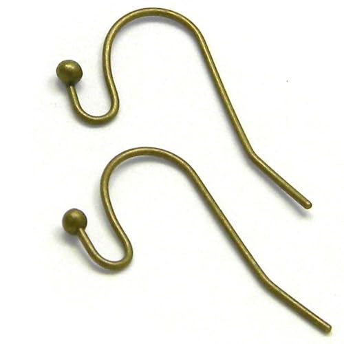 30 ausgefallene Fischhaken-Ohrringe, Schmuckherstellung, mit offener Kugelschlaufe, beschichtetes Messing (Antik-Bronze) von Bdbeads
