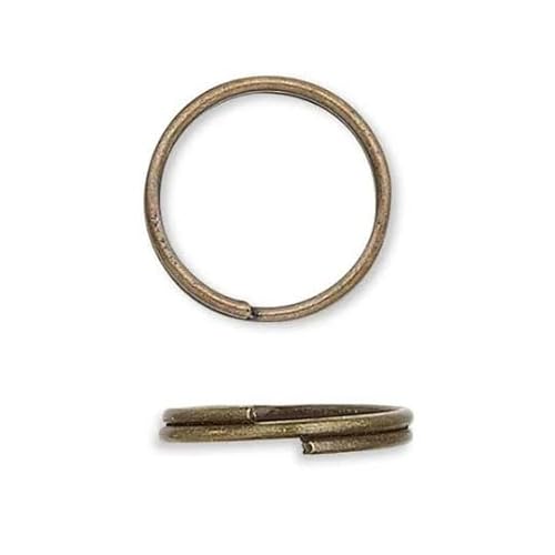 50 Metall-Spaltringe, 10 mm, Doppelring, sortierter Stahl, für Schmuck und Schlüsselanhänger (Antik-Bronze) von Bdbeads