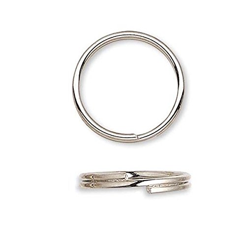 50 Stück plattierter Stahl, 12 mm, rund, Doppelschlaufe, kleine geteilte Schlüsselanhänger, Schmuckverbindung, Fundstücke (Neusilber) von Bdbeads