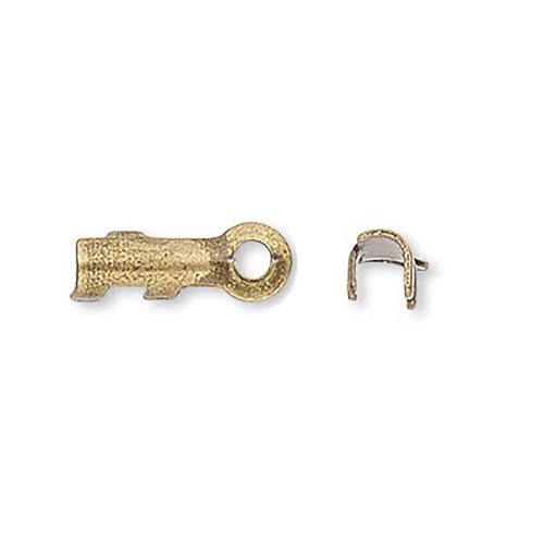 50 faltbare Kordel-Endstücke mit Schlaufe für Schmuckkordel und Draht-Endkappen (Antik-Bronze) von Bdbeads