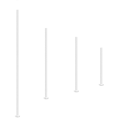 50 versilbertes Messing-Basismetall 24 Gauge (0,51 mm dick) mit flachem, rundem Kopf, Schmuckzubehör (5,1 cm lang) von Bdbeads