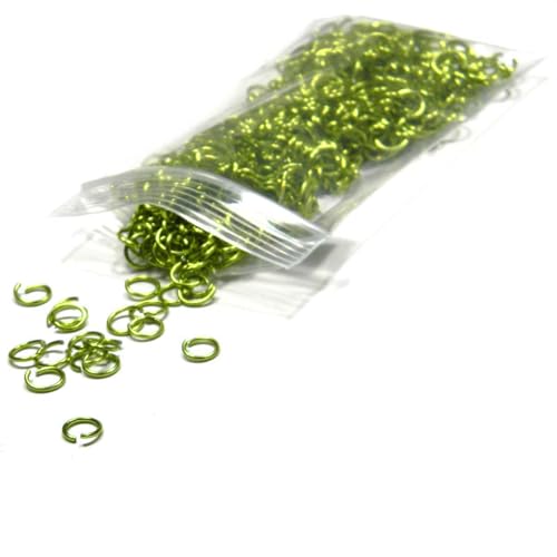 BdBeads Aluminium-Binderinge, 6 mm, 20 Gauge, 300 Stück, offene runde Kettenhemd-Schmuckstücke, mehrere Farben, Limettengrün BdBeads Aluminium-Binderinge, 6 mm, 20 Gauge, 300 Stück, offene runde Kettenhemd-Schmuckstücke, mehrere Farben, Limettengrün von Bdbeads