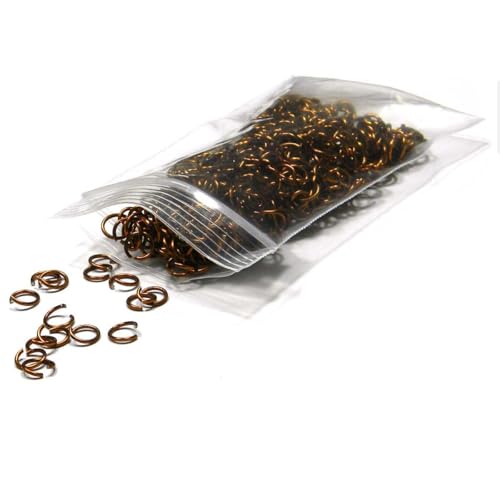 BdBeads Aluminium-Binderinge, 6 mm, 20 Gauge, 300 Stück, offene runde Kettenhemd-Schmuckstücke, mehrere Farben (dunkles Kupfer) von Bdbeads