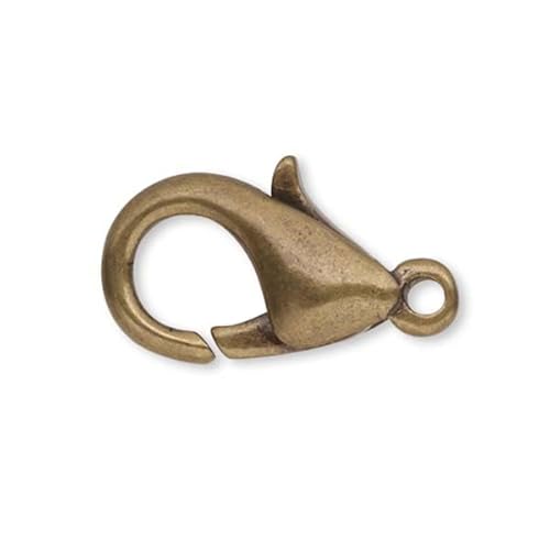 BdBeads Karabinerverschlüsse, 12 mm, Metall-Schmuckverschlüsse mit Ringloch, 30 Stück, Gold, Silber, Rotguss, antike Bronze (Antik-Bronze) von Bdbeads