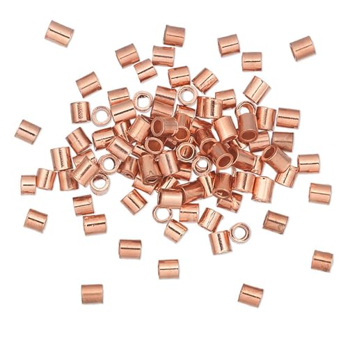 BdBeads Quetschperlen aus reinem Kupfer, 2 mm x 2 mm, zur Schmuckherstellung, 20 Stück, Drahtende BdBeads Quetschperlen aus reinem Kupfer, 2 mm x 2 mm, zur Schmuckherstellung, 20 Stück, Drahtende von Bdbeads