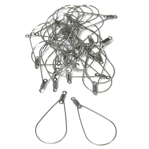 Bdbeads 20 silberfarbene Edelstahl-Kronleuchter, 3,8 cm lang, 21 Gauge, Draht, Perlenohrringe, mit 2 Löchern für Charms von Bdbeads