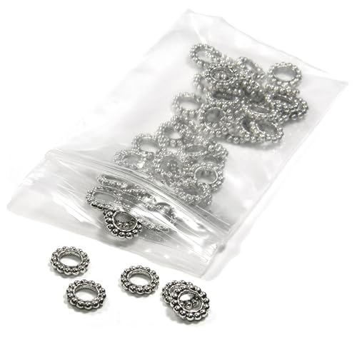 Bdbeads große, beschichtete Zinnperlen, rund, 9 x 2 mm, mit großem 4,6 mm Loch, 20 Stück Bdbeads große, beschichtete Zinnperlen, rund, 9 x 2 mm, mit großem 4,6 mm Loch, 20 Stück von Bdbeads