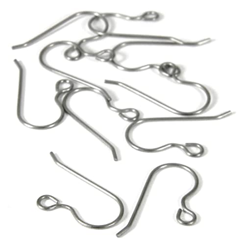 Hypoallergenes silbernes nickelfreies Titan-Ohrhänger mit Stiel und Schlaufenring (12) von Bdbeads