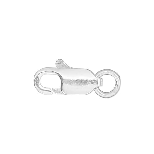 Karabinerverschluss aus Sterlingsilber für Schmuckherstellung, Halsketten, Armbänder (mittelgroß (12 mm x 5 mm) von Bdbeads