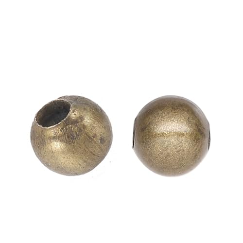Schmuck-Abstandshalter, antikes Vintage-Bronze-Finish, Stahl, Metall, rund, 4 mm, 100 Stück von Bdbeads