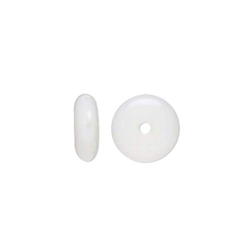 Tschechische Glasperlen, 6 mm, rund, 2 mm dick, Abstandhalter, flache Scheibe, lose Perlen für Schmuck, 50 Stück (opak weiß) von Bdbeads