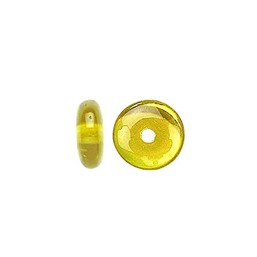 Tschechische Glasperlen, 8 mm, rund, 3 mm dick, Abstandhalter, flache Scheibe, lose Perlen für Schmuck, Gelb, 50 Stück Tschechische Glasperlen, 8 mm, rund, 3 mm dick, Abstandhalter, flache Scheibe, lose Perlen für Schmuck, Gelb, 50 Stück von Bdbeads