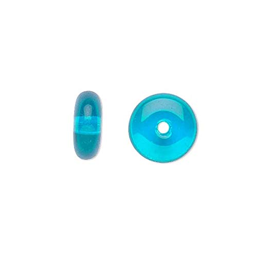 Tschechische Glasperlen, rund, 3 mm dick, Abstandhalter, flache Scheibe, lose Perlen für Schmuck, Aquablau, 50 Stück Tschechische Glasperlen, rund, 3 mm dick, Abstandhalter, flache Scheibe, lose Perlen für Schmuck, Aquablau, 50 Stück von Bdbeads