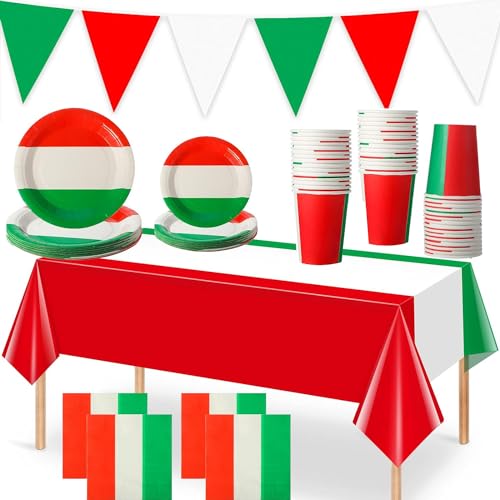 82-teiliges Party-Set Italien für 20 Personen- Teller Becher Servietten Wimpelkette XXL- italienische Partydekoration im Design der Italien Flagge 82-teiliges Party-Set Italien für 20 Personen- Teller Becher Servietten Wimpelkette XXL- italienische Partydekoration im Design der Italien Flagge von Bdecoll