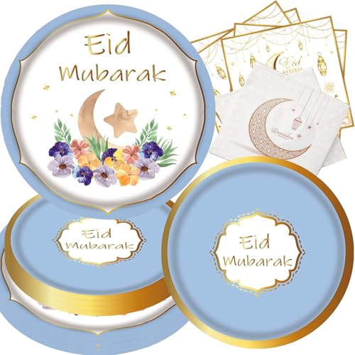 96pcs Luxuriöses Weißgold Eid Mubarak Geschirr Reusable Set für 32persons Ramadan Mubarak Tischdekorationen Muslimisches Ramadan Dessertteller Eid Servietten für Ramadan Party 96pcs Luxuriöses Weißgold Eid Mubarak Geschirr Reusable Set für 32persons Ramadan Mubarak Tischdekorationen Muslimisches Ramadan Dessertteller Eid Servietten für Ramadan Party von Bdecoll