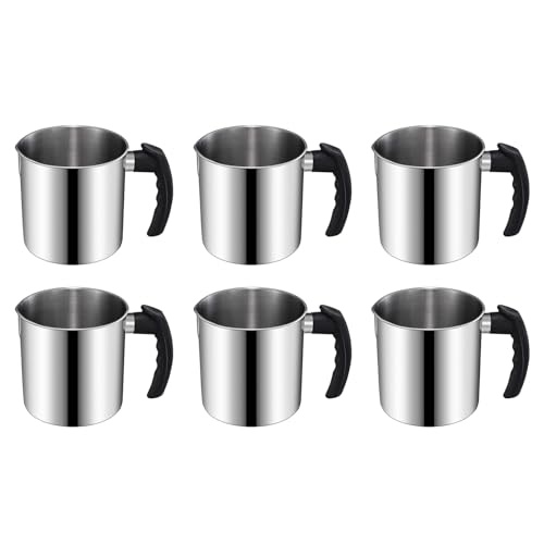 Bdfhjln 6 x Kerzengießtopf, 1,2 l Doppelkessel, Wachsschmelztopf, Kerzenherstellung, hitzebeständiger Griff von Bdfhjln