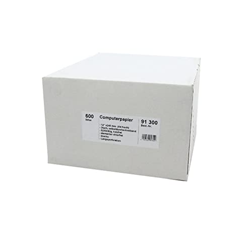 91300 Endlospapier 3-fach, 12 Zoll x 240 mm (A4 hoch), 52/53/52 g, 600 Sätze LP, SD von Sigel