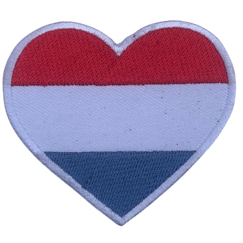 BeBuz Alle Länder Bestickte Herz Flagge Patches - Aufbügeln/Aufnähen Nationale Emblem Applikation - Stoff Reparatur Taktische Militär Abzeichen für Jacke, Hut, Rucksack, DIY Handwerk (Niederlande) von Be Buz