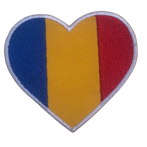 BeBuz Alle Länder Bestickte Herz Flagge Patches - Aufbügeln/Aufnähen Nationale Emblem Applikation - Stoff Reparatur Taktische Militär Abzeichen für Jacke, Hut, Rucksack, DIY Handwerk (Rumänien) von Be Buz