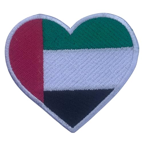 BeBuz Alle Länder Gestickte Herzflagge Patches - Aufbügeln/Aufnähen Nationalemblem Applikation - Stoffreparatur Taktische Militär Abzeichen für Jacke, Hut, Rucksack, DIY Handwerk (Vereinigte Arabische BeBuz Alle Länder Gestickte Herzflagge Patches - Aufbügeln/Aufnähen Nationalemblem Applikation - Stoffreparatur Taktische Militär Abzeichen für Jacke, Hut, Rucksack, DIY Handwerk (Vereinigte Arabische von Be Buz