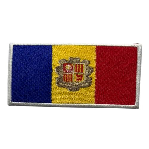 BeBuz Aufnäher mit Allländerflagge, bestickt, zum Aufbügeln/Aufnähen auf Nationalflaggen, Weltlandabzeichen, Applikationen, Reise-Souvenir, Patch für Jacke, Rucksack, Hut, DIY Handwerk (Andorra-Flagge BeBuz Aufnäher mit Allländerflagge, bestickt, zum Aufbügeln/Aufnähen auf Nationalflaggen, Weltlandabzeichen, Applikationen, Reise-Souvenir, Patch für Jacke, Rucksack, Hut, DIY Handwerk (Andorra-Flagge von Be Buz