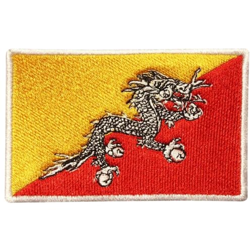 BeBuz Aufnäher mit Allländerflagge, bestickt, zum Aufbügeln/Aufnähen auf Nationalflaggen, Weltlandabzeichen, Applikationen, Reise-Souvenir, Patch für Jacke, Rucksack, Hut, DIY Handwerk (Bhutan-Flagge) BeBuz Aufnäher mit Allländerflagge, bestickt, zum Aufbügeln/Aufnähen auf Nationalflaggen, Weltlandabzeichen, Applikationen, Reise-Souvenir, Patch für Jacke, Rucksack, Hut, DIY Handwerk (Bhutan-Flagge) von Be Buz