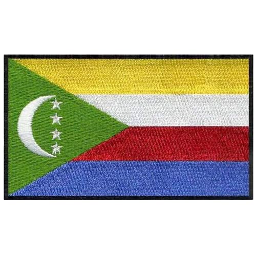 BeBuz Aufnäher mit Allländerflagge, bestickt, zum Aufbügeln/Aufnähen auf Nationalflaggen, Weltlandabzeichen, Applikationen, Reise-Souvenir, Patch für Jacke, Rucksack, Hut, DIY Handwerk (Komoren-Flagge BeBuz Aufnäher mit Allländerflagge, bestickt, zum Aufbügeln/Aufnähen auf Nationalflaggen, Weltlandabzeichen, Applikationen, Reise-Souvenir, Patch für Jacke, Rucksack, Hut, DIY Handwerk (Komoren-Flagge von Be Buz