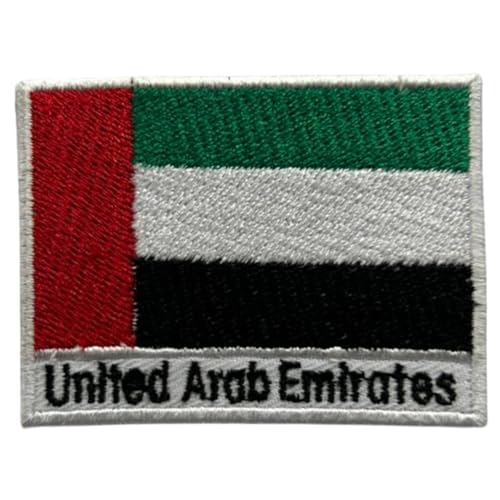 BeBuz Aufnäher mit Namen der Vereinigten Arabischen Emirate, bestickt, zum Aufbügeln oder Aufnähen, Stoffreparatur-Flicken – Emblem von Be Buz