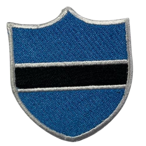 BeBuz Botswana-Flagge bestickter Aufnäher zum Aufnähen auf Jacken, Rucksäcken, Hüten, Kleidung, 6,3 x 5,5 cm von Be Buz