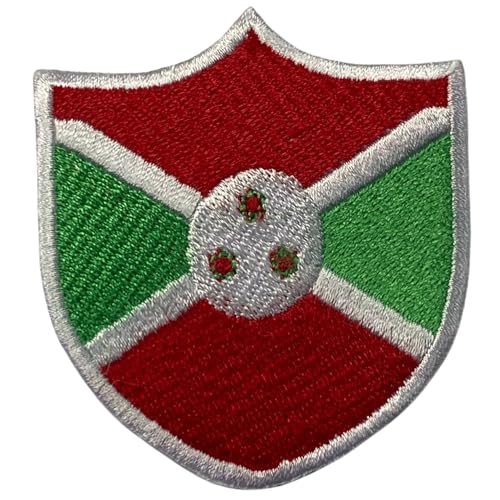 BeBuz Burundi Shield Flag Patch Embroidered Iron Sew On Badge National Emblem Tactical Military Moral Patch for Jackets, Backpacks, Hats, and Clothing 6.3 x 5.5 cm BeBuz Burundi Shield Flag Patch Embroidered Iron Sew On Badge National Emblem Tactical Military Moral Patch for Jackets, Backpacks, Hats, and Clothing 6.3 x 5.5 cm von Be Buz