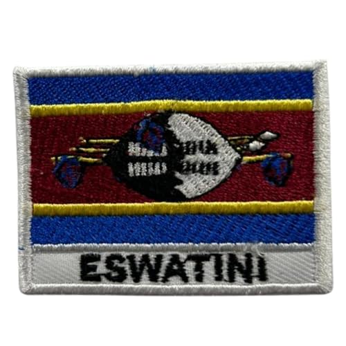 BeBuz Eswatini Aufnäher mit Namen, bestickt, zum Aufbügeln oder Aufnähen, Stoffreparatur-Flicken – Emblem von Be Buz