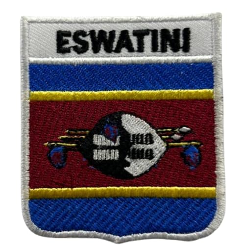 BeBuz Eswatini Aufnäher mit Nationalschild, bestickt, zum Aufbügeln, Patriotische Applikation, Emblem für Jacken, Hüte, Taschen, Militäruniformen von Be Buz