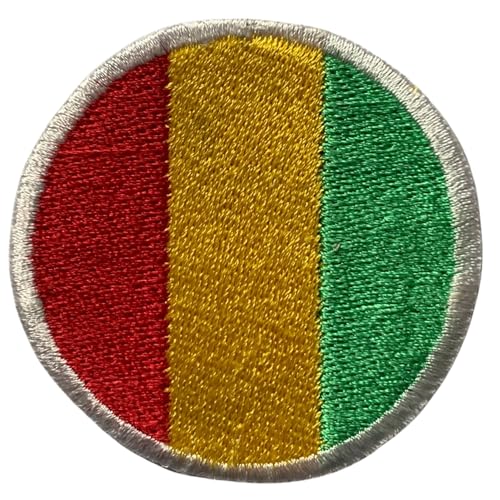 BeBuz Guinea Flagge Patch Rund/Kreis 6cm Besticktes Bügelbild Aufbügler Aufnäher Abzeichen Militär Taktisches Emblem Abzeichen für Jacken Rucksäcke Hüte Kleidung von Be Buz