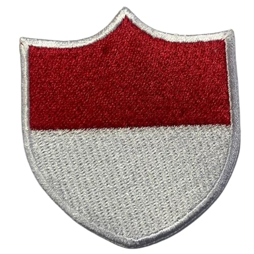 BeBuz Indonesien Schild Flagge Patch bestickt Eisen Sew On Badge National Emblem Tactical Military Moral Patch für Jacken, Rucksäcke, Hüte und Kleidung 6,3 x 5,5 cm von Be Buz