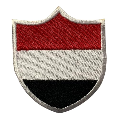 BeBuz Jemen Schild Flagge Patch bestickt Eisen Sew On Badge National Emblem Tactical Military Moral Patch für Jacken, Rucksäcke, Hüte und Kleidung 6,3 x 5,5 cm von Be Buz