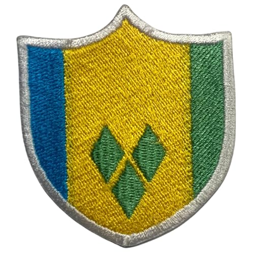 BeBuz Saint Vincent Shield Flag Patch Embroidered Iron Sew On Badge National Emblem Tactical Military Moral Patch für Jacken, Rucksäcke, Hüte und Kleidung 6,3 x 5,5 cm BeBuz Saint Vincent Shield Flag Patch Embroidered Iron Sew On Badge National Emblem Tactical Military Moral Patch für Jacken, Rucksäcke, Hüte und Kleidung 6,3 x 5,5 cm von Be Buz