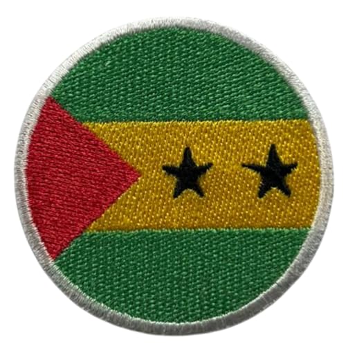 BeBuz Sao Tome Flagge Patch Rund/Kreis 6 cm Besticktes Bügelbild Aufbügler BeBuz Sao Tome Flagge Patch Rund/Kreis 6 cm Besticktes Bügelbild Aufbügler von Be Buz