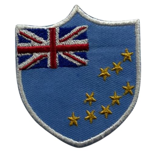 BeBuz Tuvalu Schild Flagge Patch bestickt Eisen Sew On Badge National Emblem Tactical Military Moral Patch für Jacken, Rucksäcke, Hüte und Kleidung 6,3 x 5,5 cm BeBuz Tuvalu Schild Flagge Patch bestickt Eisen Sew On Badge National Emblem Tactical Military Moral Patch für Jacken, Rucksäcke, Hüte und Kleidung 6,3 x 5,5 cm von Be Buz