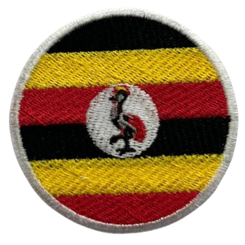 BeBuz Uganda Flagge Patch Rund/Kreis 6cm Besticktes Bügelbild Aufbügler Aufnäher Abzeichen Militär Taktisches Emblem Abzeichen für Jacken Rucksäcke Hüte Kleidung von Be Buz