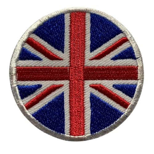 BeBuz Vereinigtes Königreich Flagge Patch Rund/Kreis 6 cm Besticktes Bügelbild Aufbügler von Be Buz