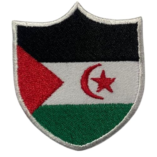BeBuz Western Sahara Shield Flag Patch Embroidered Iron Sew On Badge National Emblem Tactical Military Moral Patch for Jackets, Backpacks, Hats, and Clothing 6.3 x 5.5 cm BeBuz Western Sahara Shield Flag Patch Embroidered Iron Sew On Badge National Emblem Tactical Military Moral Patch for Jackets, Backpacks, Hats, and Clothing 6.3 x 5.5 cm von Be Buz