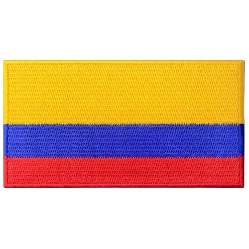 Bebuz Aufnäher mit Kolumbien-Flagge, bestickt, zum Aufbügeln oder Aufnähen, Stoffreparatur-Flicken – Emblem Bebuz Aufnäher mit Kolumbien-Flagge, bestickt, zum Aufbügeln oder Aufnähen, Stoffreparatur-Flicken – Emblem von Be Buz