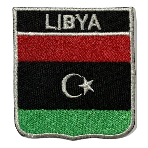 Bebuz Aufnäher mit Libyen-Nationalschild, bestickt, zum Aufbügeln, Patriotische Applikation, Emblem für Jacken, Hüte, Taschen, Militäruniformen Bebuz Aufnäher mit Libyen-Nationalschild, bestickt, zum Aufbügeln, Patriotische Applikation, Emblem für Jacken, Hüte, Taschen, Militäruniformen von Be Buz