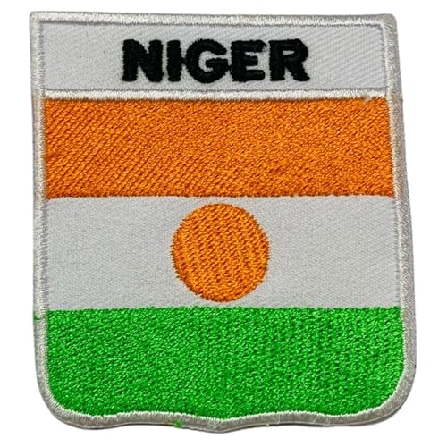 Bebuz Aufnäher mit Niger-Nationalschild, bestickt, zum Aufbügeln, Patriotische Applikation, Emblem für Jacken, Hüte, Taschen, Militäruniformen Bebuz Aufnäher mit Niger-Nationalschild, bestickt, zum Aufbügeln, Patriotische Applikation, Emblem für Jacken, Hüte, Taschen, Militäruniformen von Be Buz